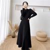 Solid Color Knitted Dress Autumn and Winter New Sweater Dress Fashion Long Sleeve Turtleneck A Word Long Dress