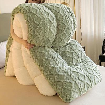 Мягкое бархатное зимнее одеяло из тафты с овчиной для общежитий и домов