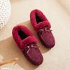 Women Winter Flats Slip-On Warm Plush Non-Slip Plus Size Female Loafers Solid Flock Concise Outdoor Women's Shoe Ladies Footwear