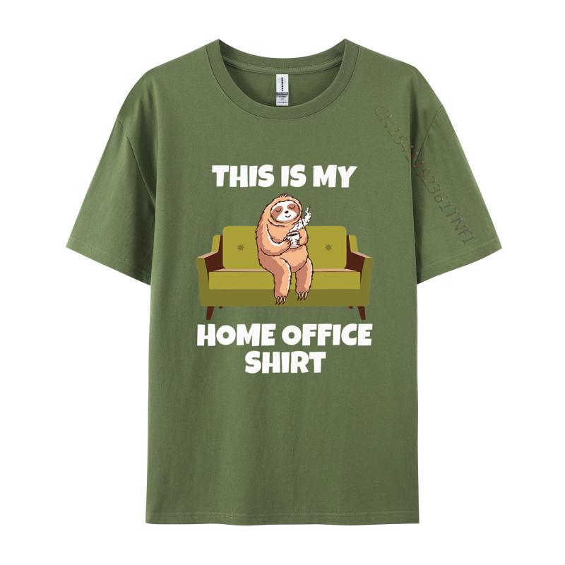 This Is My Homeoffice Sloth Pajamas Home T Shirt Unisexs Cotton Oversized Print T Shirts Streetwear Tshirt Tee Tops