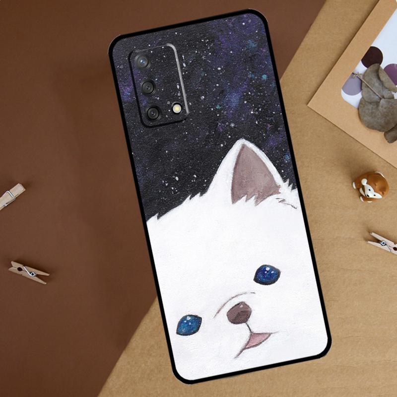 Cartoon Pomeranian Dog For Oppo A40 A60 A80 A74 A94 A54 A18 A38 A58 A78 A98 A16 A76 A96 A15 A57S A17 A77 Phone Case