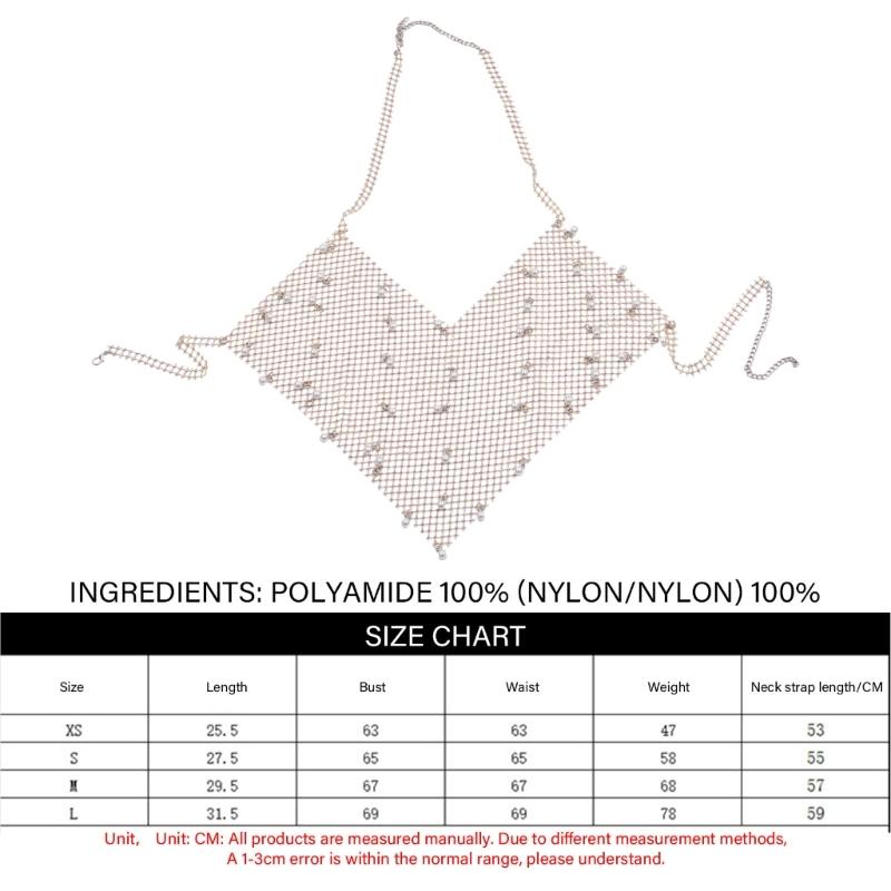 Elegant Pearls Pendant Sheer Camisole Body Chain Unique Pearls Hanging Body Chain Elegant Body Accessory for Trendsetter