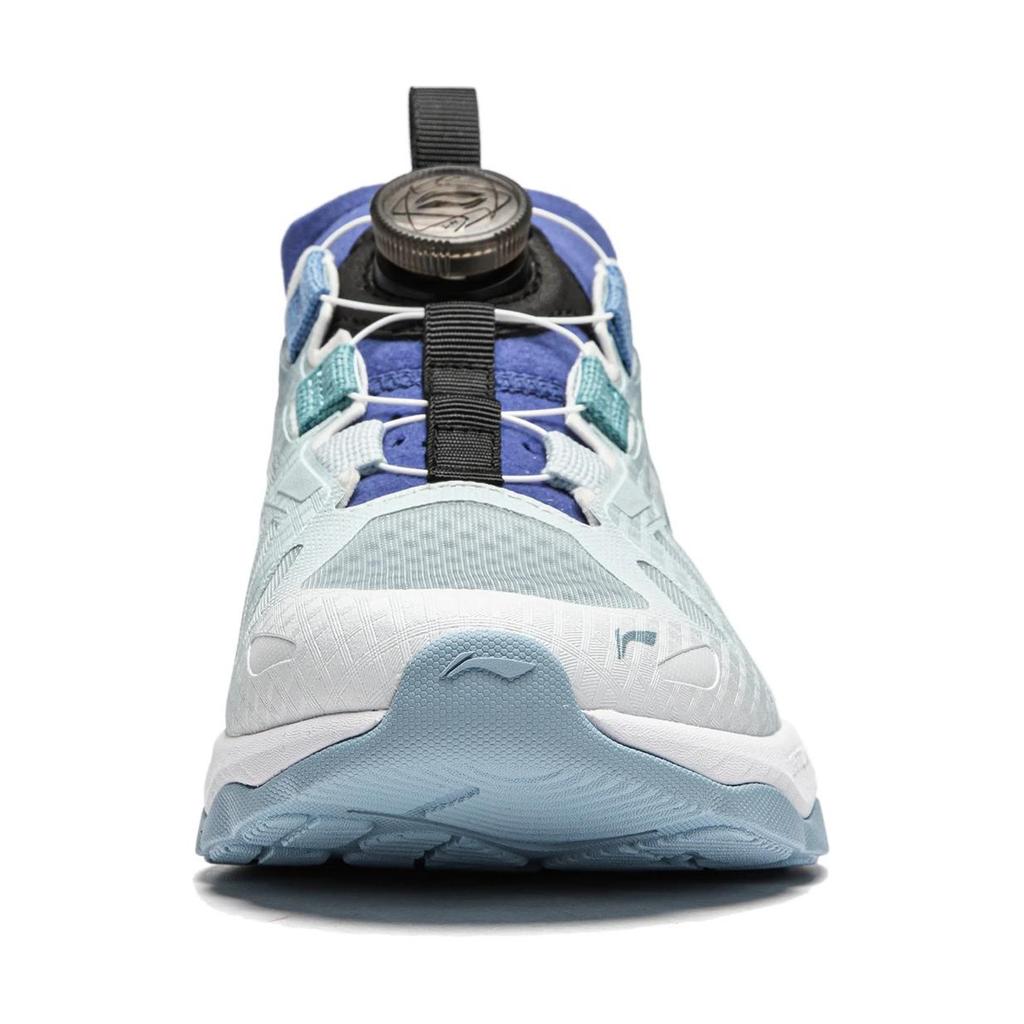 Li Ning Kids Тканевые удобные простые нескользящие амортизирующие низкие повседневные туфли Детские повседневные туфли серо-синего цвета YKCU040-3