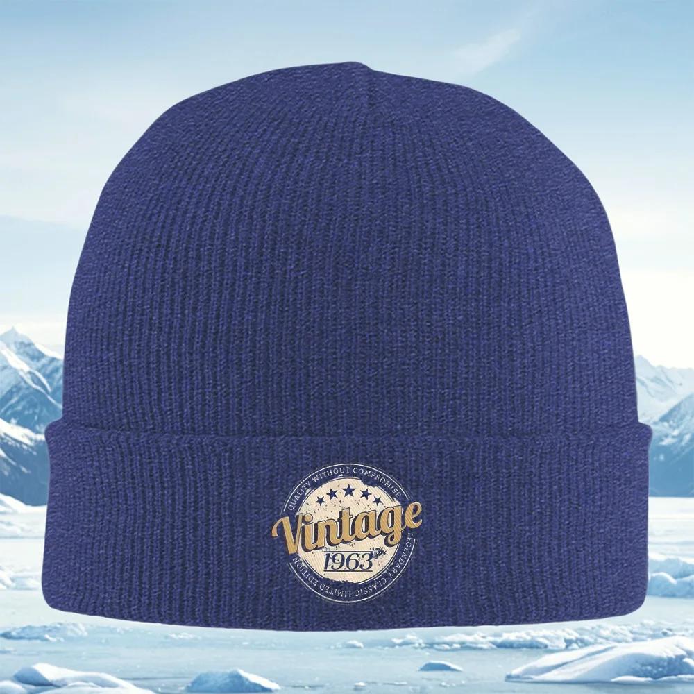 Vintage design black stars quality legendary classic Unisex Women Unisex Knitted Hat Beanie Pullover Cap Winter Thermal Warm Christ