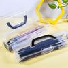Clear Clear Storage Box with Handle Marker Pen Storage Holder Painting Brush Case  Art Students