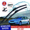 For Renault Laguna 2 Estate Combi 2001-2007 Car Windshield Wiper U-type Soft Rubber Frameless Bracketless Car Wipers 24"+20"