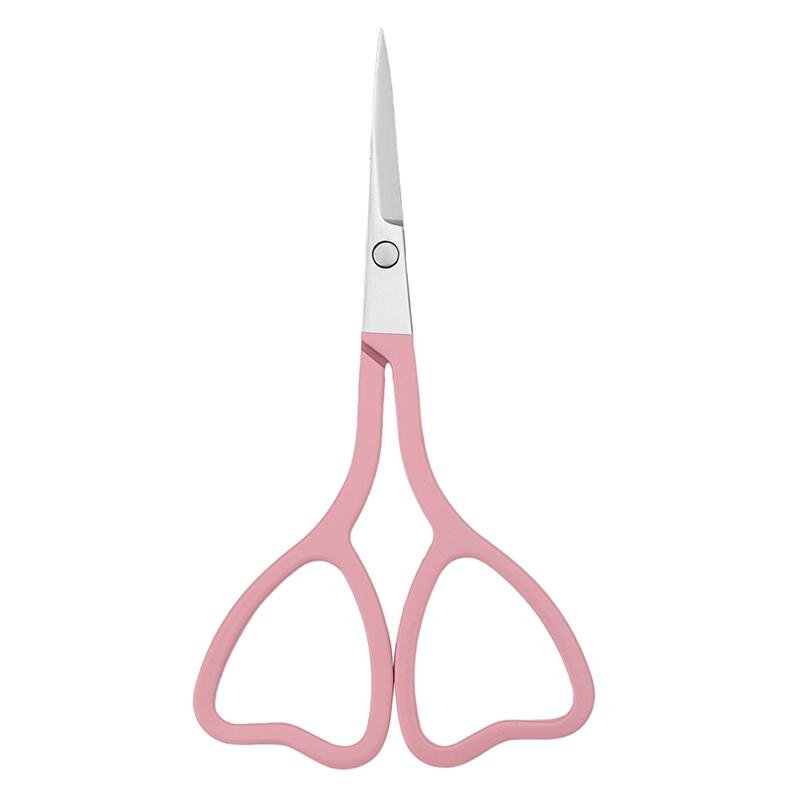 Pink Love Stainless Steel Heart-shaped Eyebrow Trimming Scissors Sharp Pointed Beauty Scissors Flower Thread Scissors