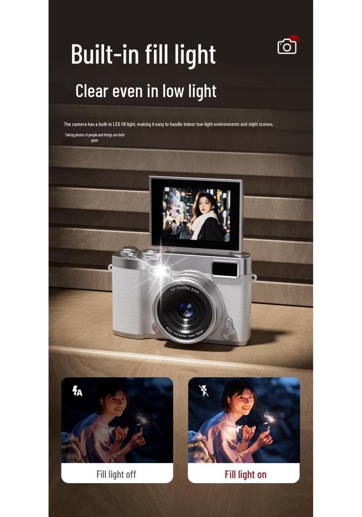 48MP HD Flip Screen Camera - Popular Model for Students, Ideal for Campus Photography & Videos