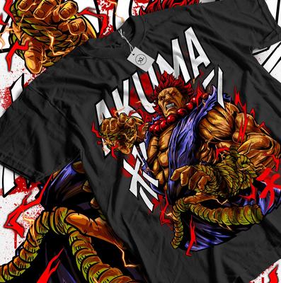 Футболка Акума Гоки Каратэ Street Fighter Видеоигры Боевая футболка Графическая футболка