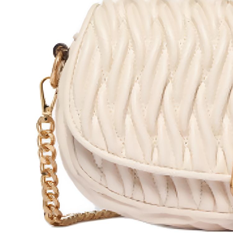 Michael Kors Mila Oval Flap Design Crossbody Bag Small Women bags Cream 35S6GIMC5Y-WHITE