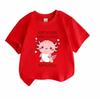 Kids Boys Girls 100% Cotton Crew Neck Short Sleeve T-Shirt, Cute Axolotl Print Just A Girl Who Loves Axolotls Casual Soft Funny Graphic Tee for Childr