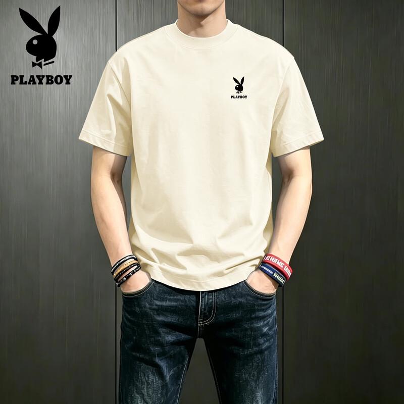 PLAYBOY Мужская футболка с коротким рукавом из чистого хлопка