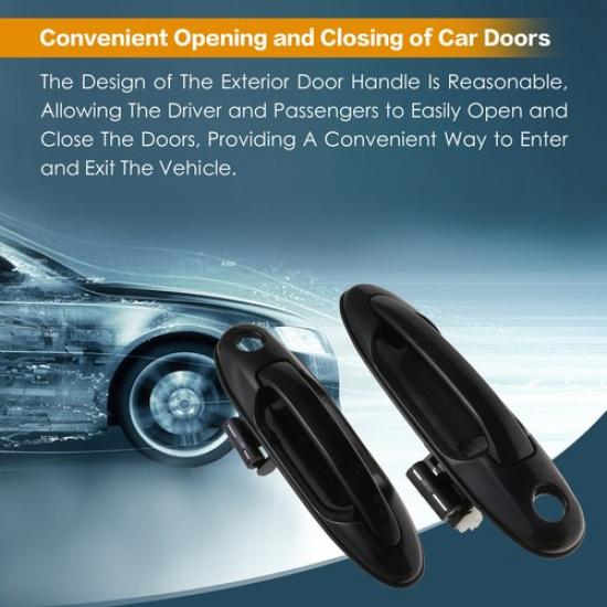 Outside Exterior Door Handle Front LH & RH Black Fits For Toyota Sequoia Tundra