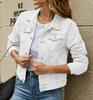 Джинсовая куртка для женщин с карманами и отложным воротником Streetwear Лето