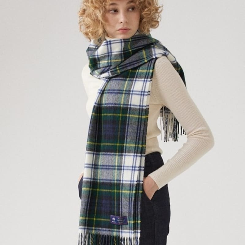 ABRAHAM MOON Шарф-шаль из мериносовой шерсти 50 см - Клетка Гордон