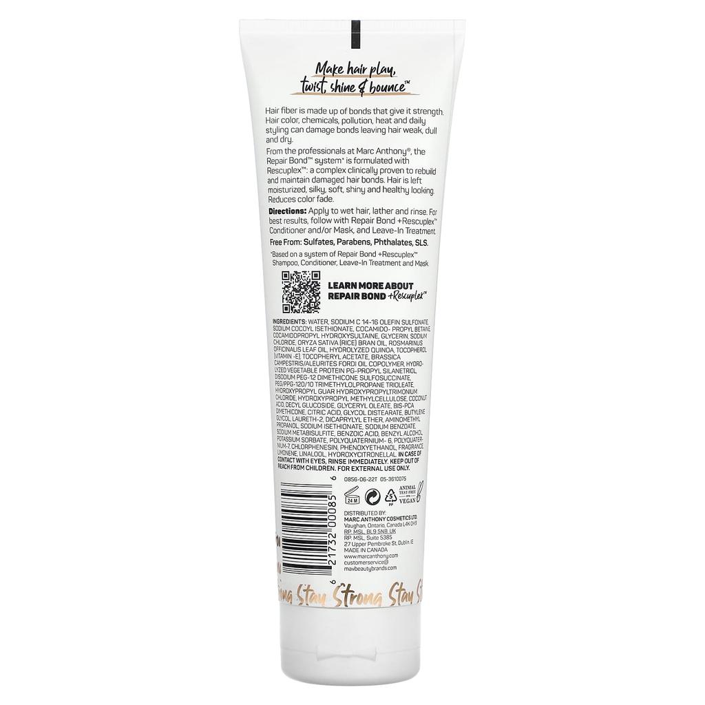Marc Anthony Repair Bond + Rescuplex, Шампунь для ежедневного ухода, для всех типов волос, 8,45 жидких унций (250 мл)