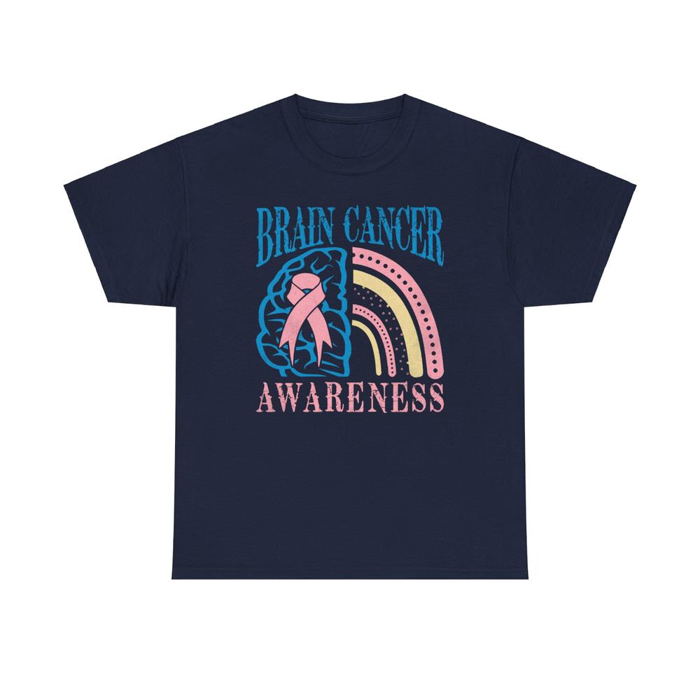 Brain Cancer Awareness T Shirt Pink Ribbon Cancer Awareness Support Unisex Top