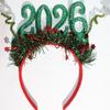 Ободок на голову «2026 Новый год» с логотипом в виде цифр, красочный дизайн, обруч для волос, праздничный аксессуар для празднования Нового года