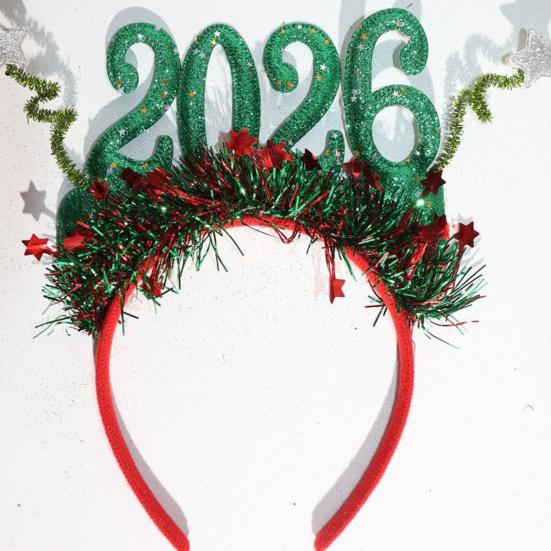 Ободок на голову «2026 Новый год» с логотипом в виде цифр, красочный дизайн, обруч для волос, праздничный аксессуар для празднования Нового года