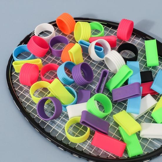 2 шт., эластичная ручка для бадминтона, ракетка для настольного тенниса, ручка, силиконовое противоскользящее кольцо, аксессуары для пиклбола