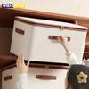 Льняные коробки для хранения на молнии, органайзеры из нетканого материала для одежды, для организации дома, спальни, шкафа, включают полезных помощников