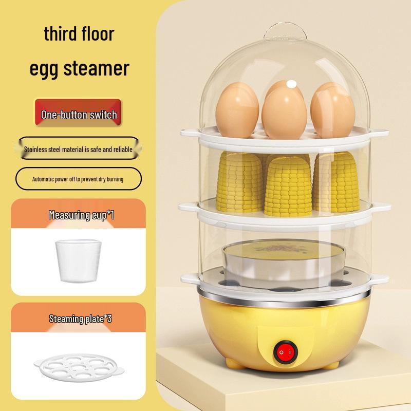 Stainless Steel Multifunctional Egg Cooker with Automatic Power-Off