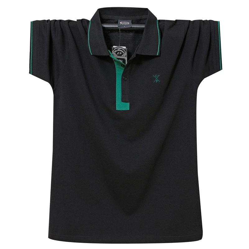 Мужская рубашка-поло свободного кроя из хлопка больших размеров с воротником-лацканами — дышащая и впитывающая пот для повседневной носки