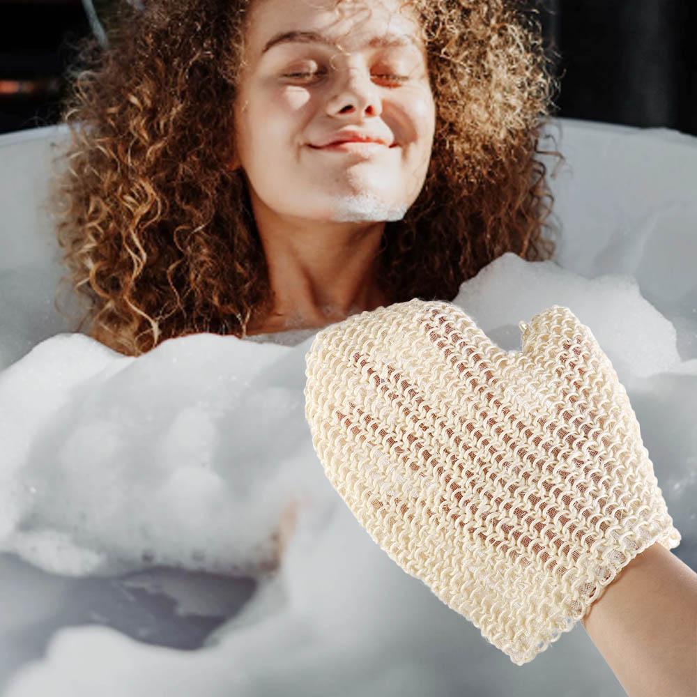 Cleaning Tool Bathing Accessories Body Scrubber Shower Brush Exfoliating Glove Sisal Bath Gloves