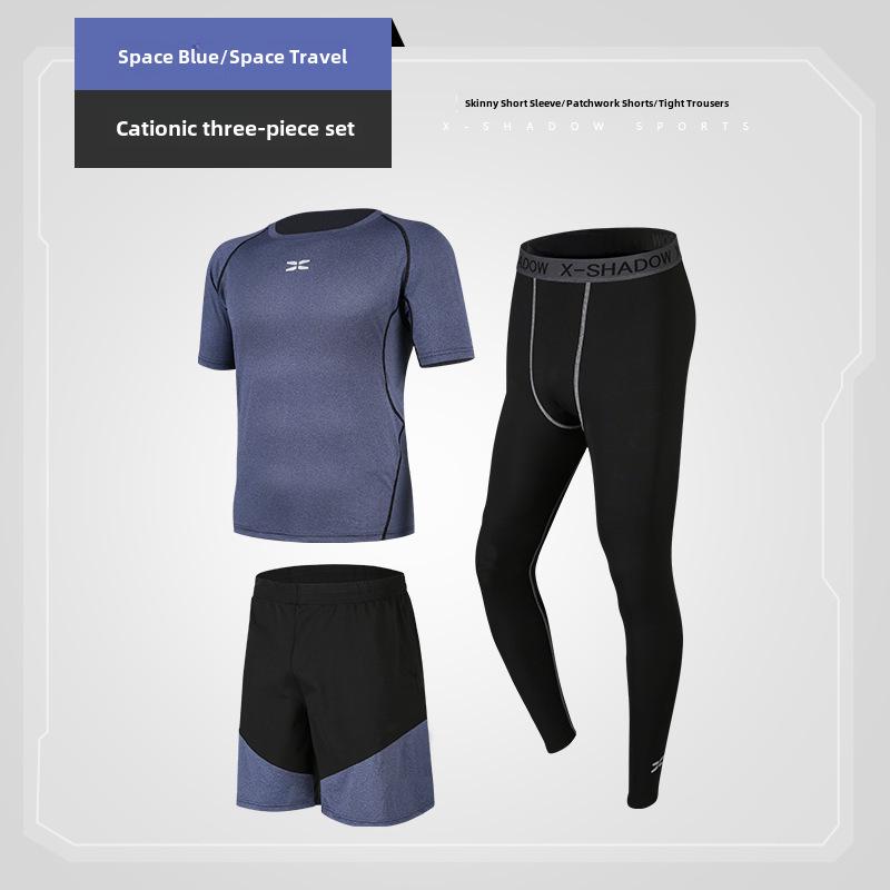 Мужские весенне-летние фитнес-тайтсы и спортивный костюм 2021 года для бега, тренажерного зала и баскетбола