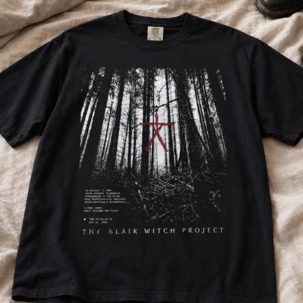 Blair Witch Project Shirt, Found Footage Horror Tee, 1999 Forest Symbol Graphic