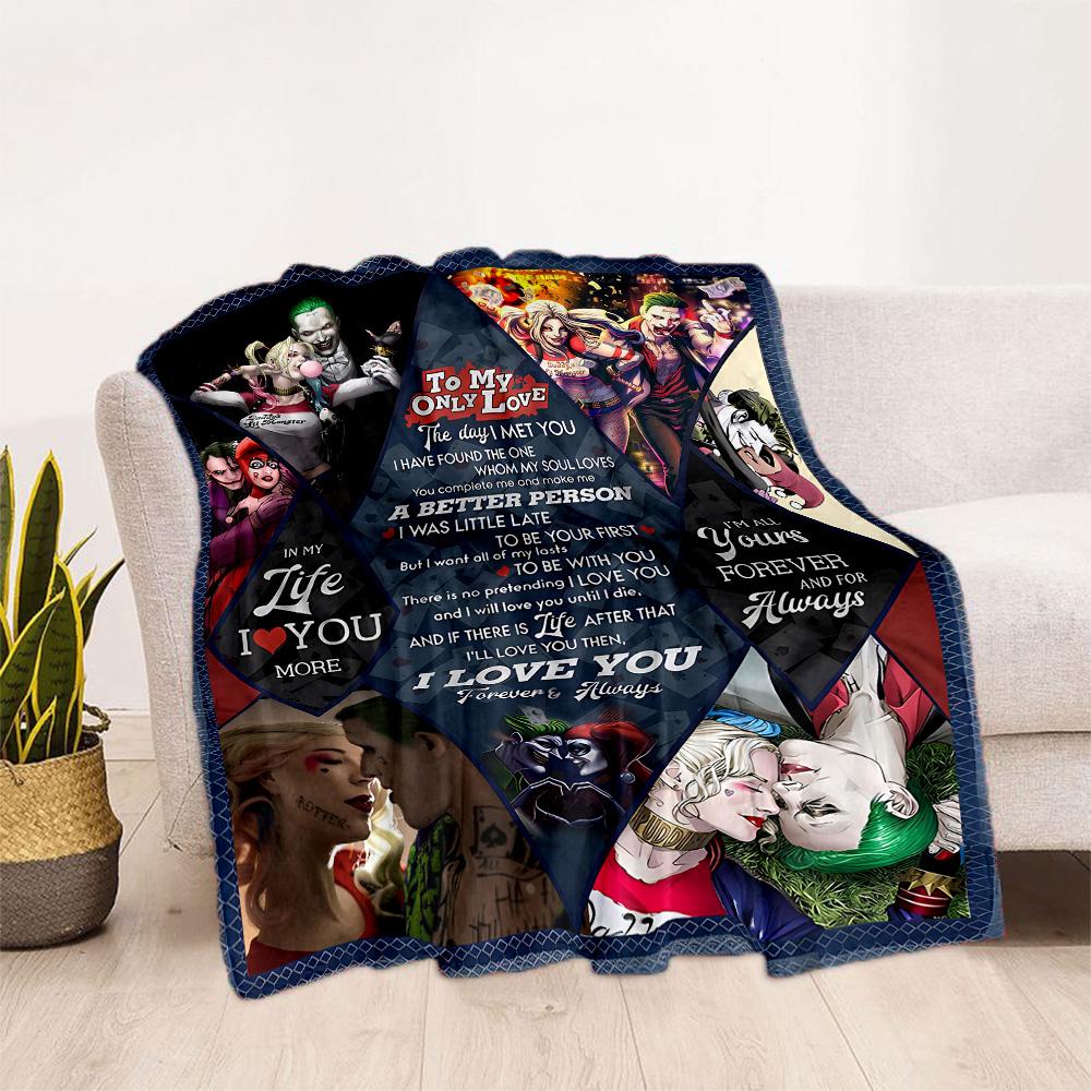 Harley Quinn Joker Blankets are suitable for living rooms,making them an ideal choice for outdoor travel and gifts.