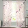 Весенние вишневые цветы, розовый цветок персика, прозрачная вуаль, шторы для спальни, гостиной, кухни, декор, шифоновая тюль, занавеска на окна