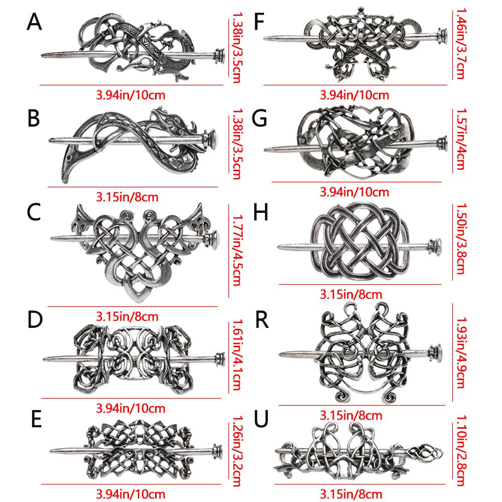 Hair Accessories Barrette Knot Metal Hair Stick Hair Slide Celtic Hairpins Viking Hair Clips