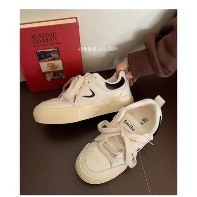 Летние туфли на шнуровке с круглым носком, весенне-осенние новые женские кеды, студенческие балетки