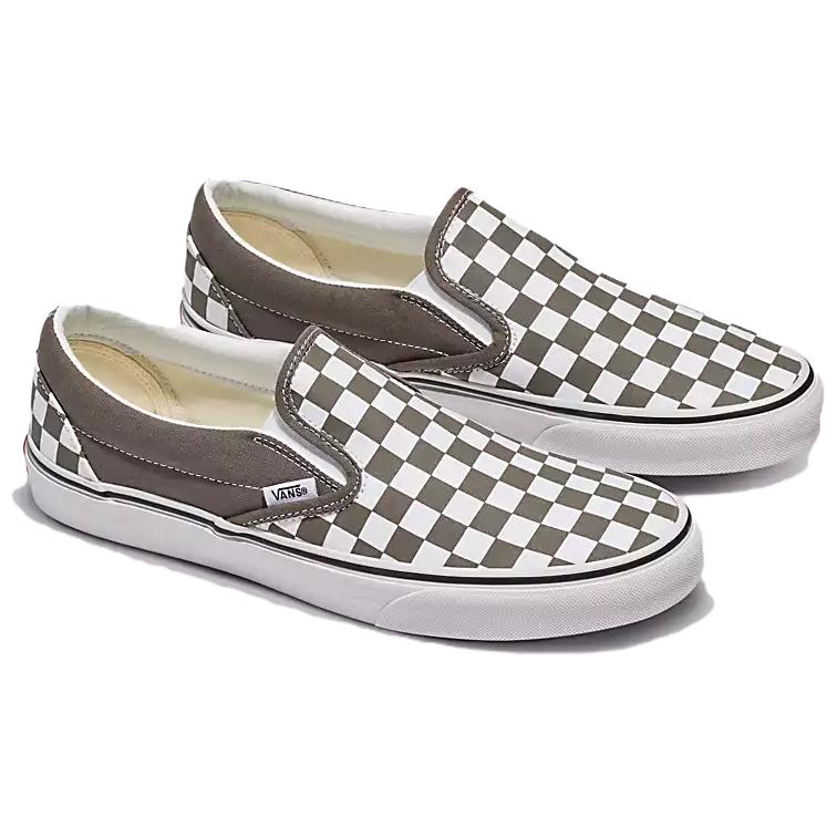 Vans Классические слипоны Color Theory Checkerboard — кроссовки унисекс с банджи-шнуром, коричневые VN000BVZ9JC