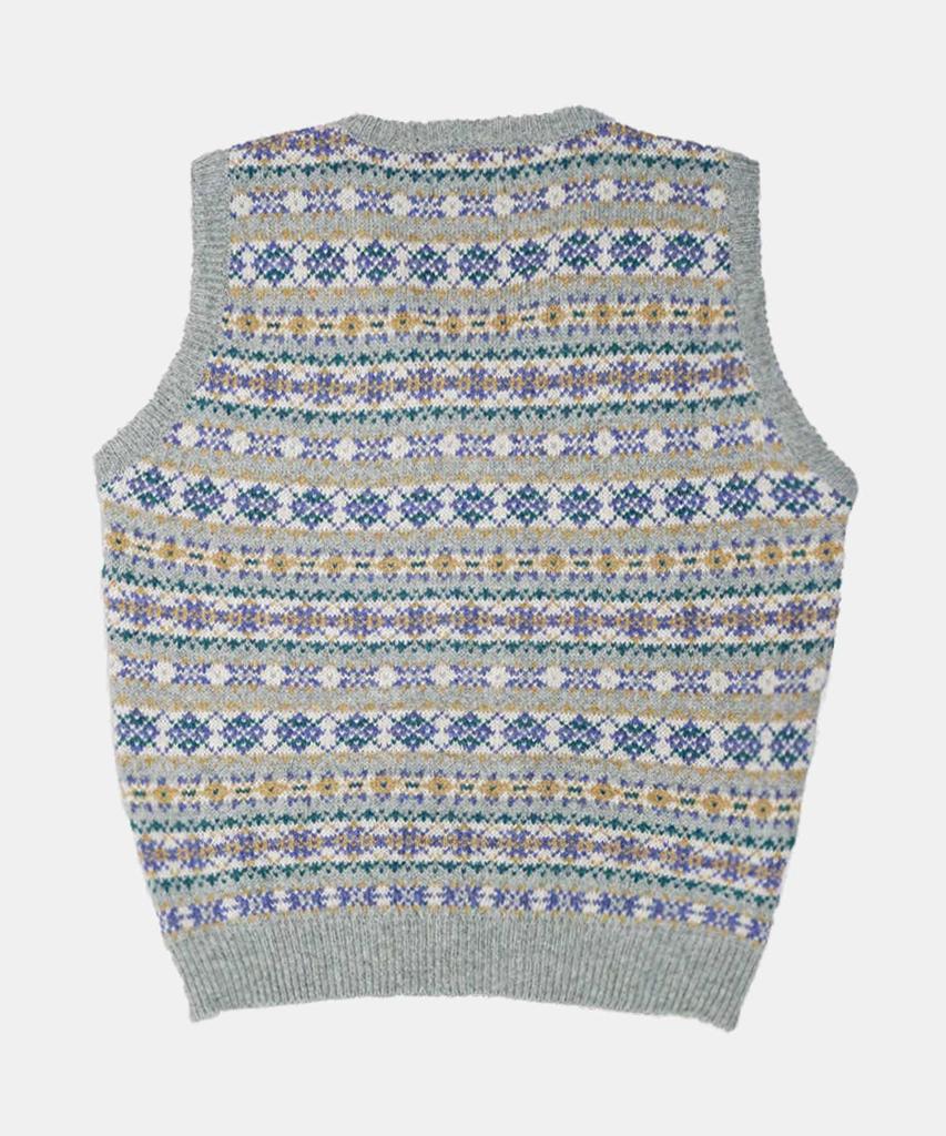 Michaleross Country Fair Isle Vest - Pussy Willow