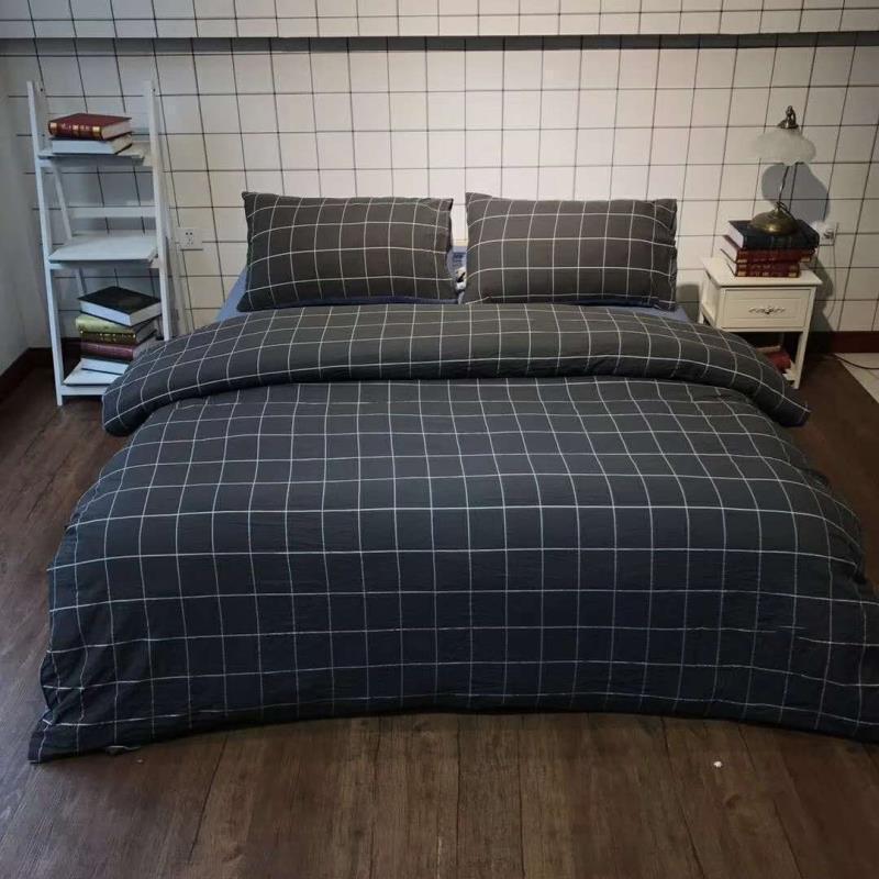 Постельное белье в японском стиле из четырех предметов из мытого хлопка для студенческого общежития