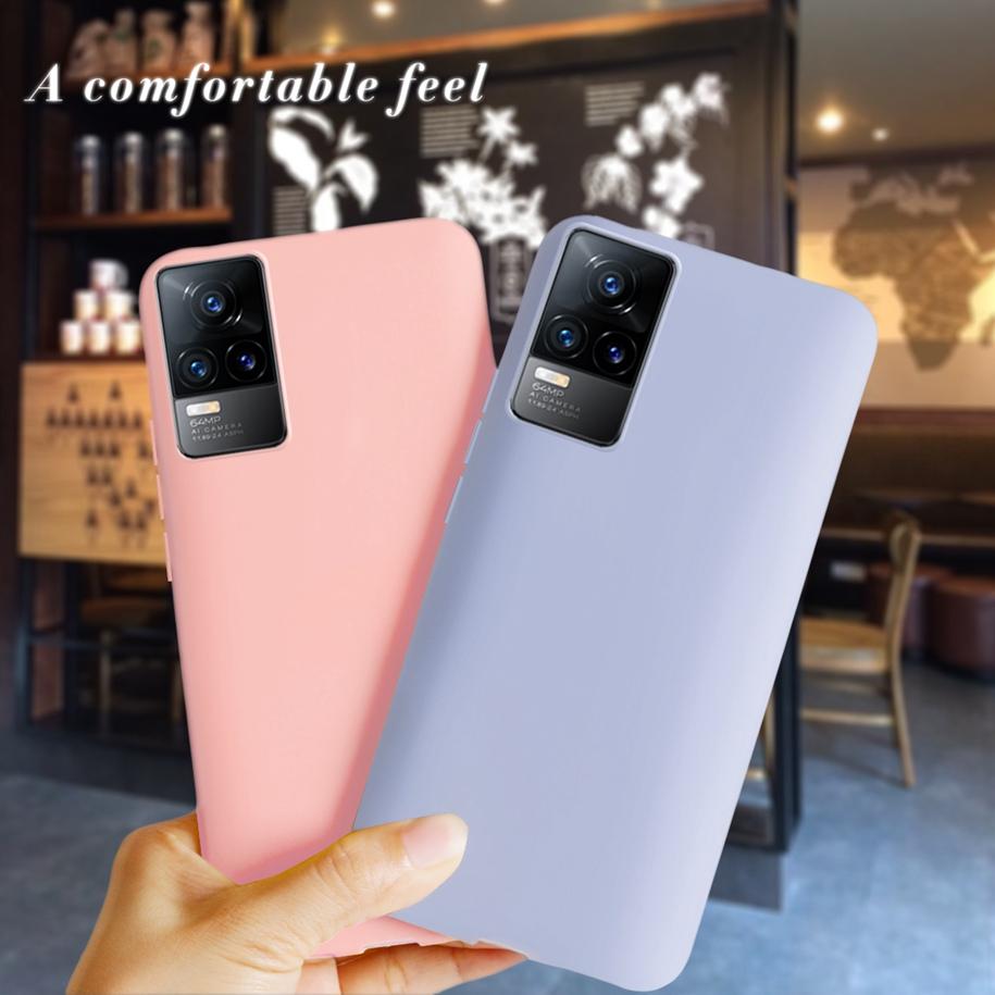 Чехол для Vivo V21 V21e 2021 Жидкий силикон Мягкий ТПУ Чехол Тонкая Задняя крышка телефона Для Vivo V21 5G V2050 VivoV21e V2061 Funda 6.44"