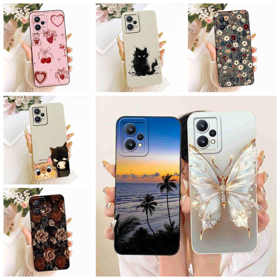 For Realme 9 5G Casing Fashion Butterfly Flower Case For Realme9 Pro 9pro 5G RMX3471 RMX3472 Soft Silicone Back Cover 6.6"