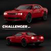 Игрушечная машинка Dodge Challenger Hellcat STR Red Eyes в масштабе 1/32, литые автомобили, декоративные модели машин с оттяжкой, со звуком и светом