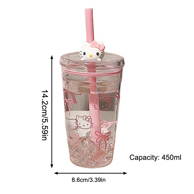 Аниме Sanrio Hello Kitty Соломенная Пластиковая Чашка для Воды Большой Вместимости Портативная PC Высокотемпературная Чашка Студенческая Чашка Подарок для Девочки