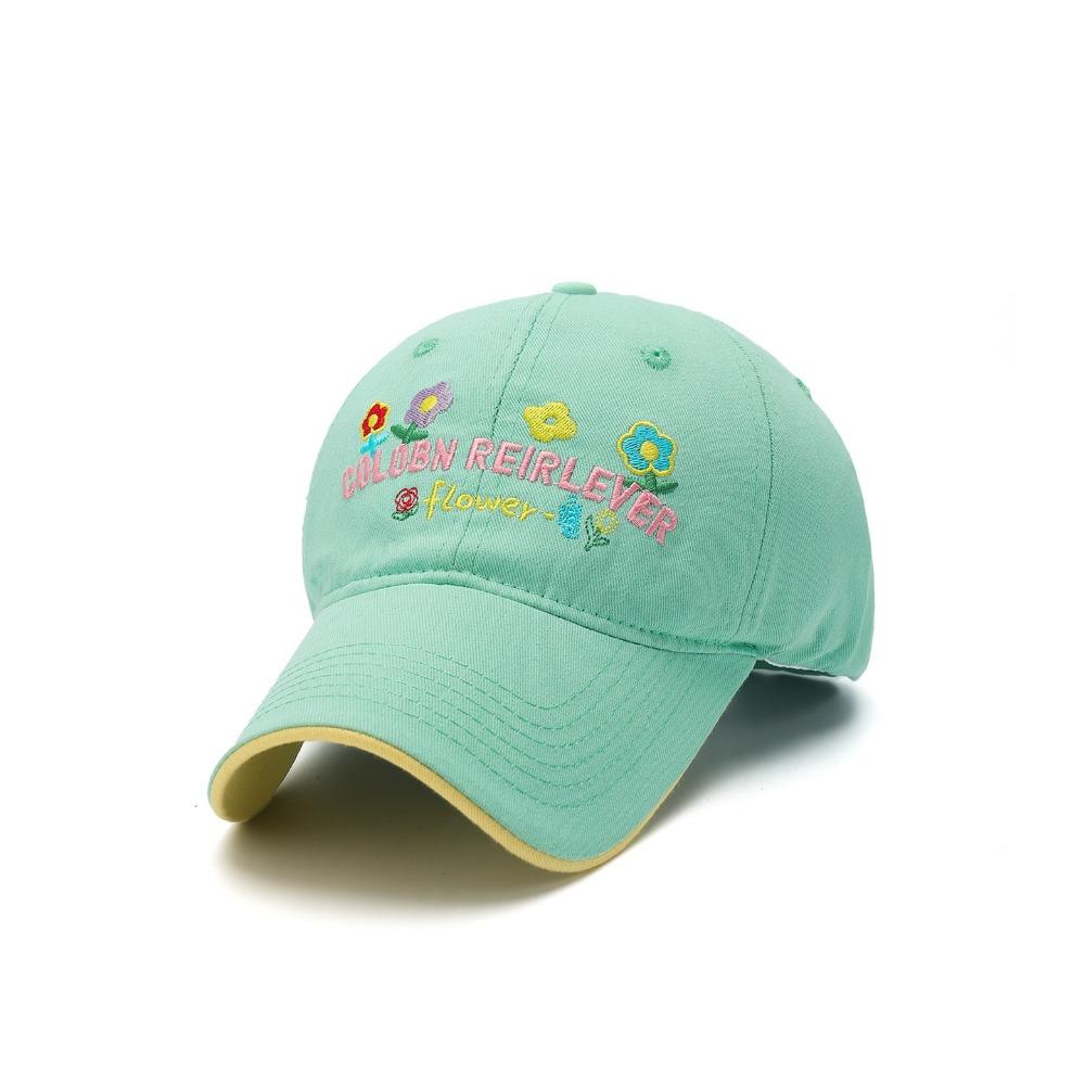 Cotton Floral Baseball Cap Letter Embroidered Streetwear Hats Casual Peaked Cap  For Women Girls