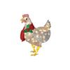 Luminous Chicken with Scarf Holiday Decoration, LED Christmas Outdoor Decoration, Christmas Garden Art with Lights