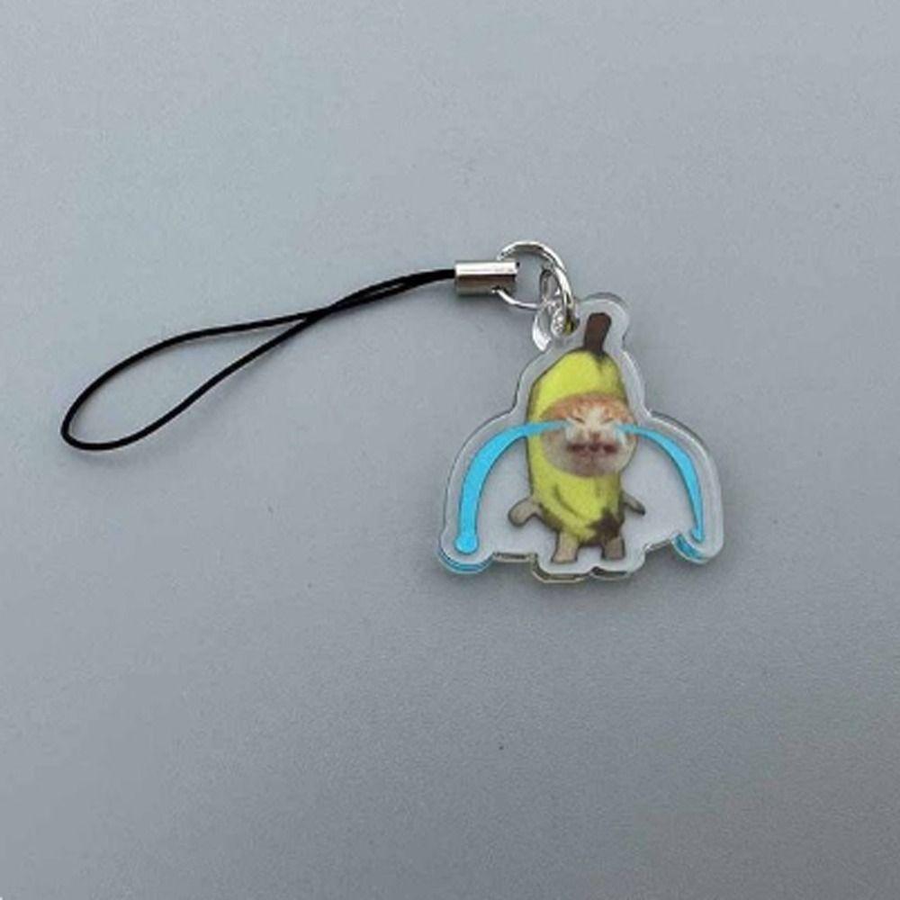 Banana Cat Gato Meme Cat Funny Pendant Pendant Gato Meme Cat Keyring Bag Pendant