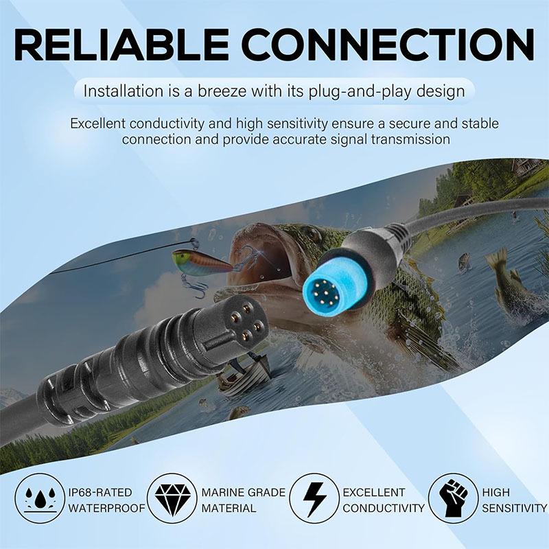 0101271900 8 Pin Transducer to 4 Pin Sounder Adapter Cable for Garmin ECHOMAP and Striker Series Chart Plotters Transducer