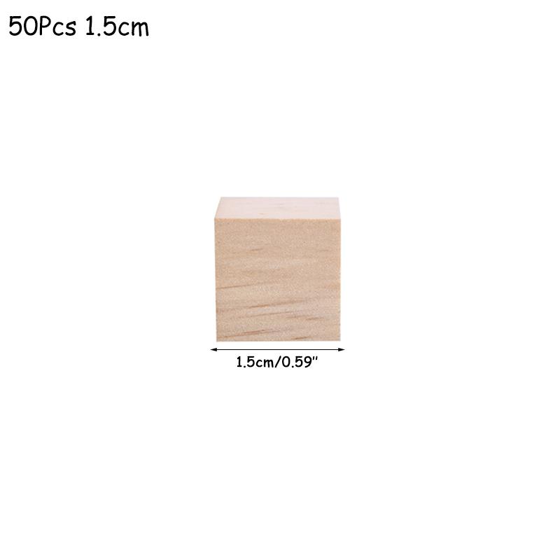Wooden Square Blocks Unfinished Wood Solid Wood Cube Mini Cubes DIY Woodwork Craft Embellishment for Wedding Christmas Party