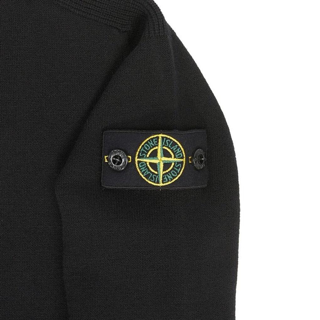 STONE ISLAND Свитер Однотонный Логотип Круглый вырез Пуловер Детские свитеры Черный 7716505A7-V0029