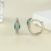 Fashionable and Creative Green Zircon Snake Shaped Ear Rings Ear Buckles for Men and Women's New Ear Buckle Jewelry
