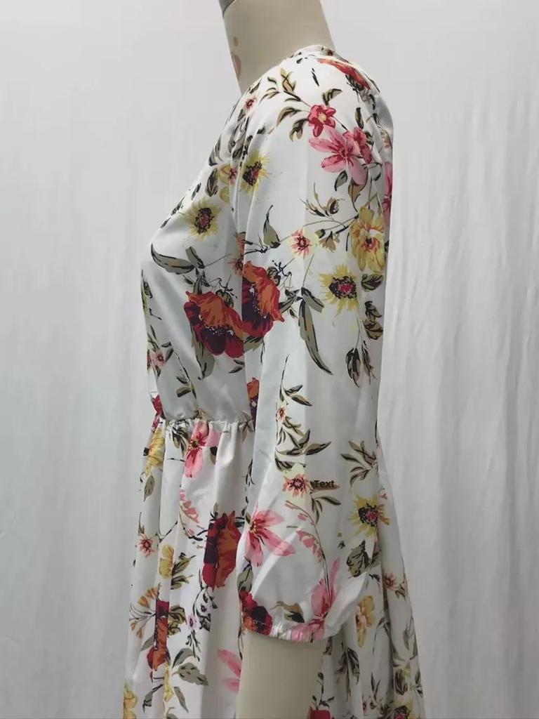 2025 г. шифоновое облегающее длинное платье с цветочным принтом в европейском и американском стиле