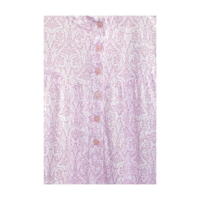 Chemise de nuit - B. SOLFIN - Imprimé fleurs - Coton - Encolure arrondie - Manches courtes